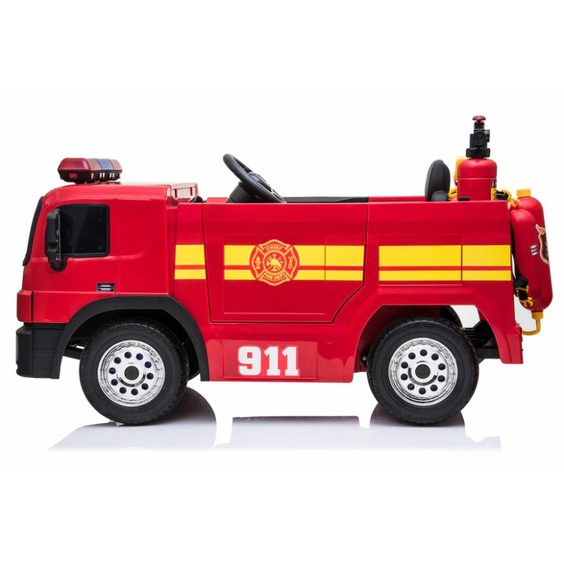 AKAC Kids’ 12V Electric Red Fire Engine Ride-On – 2-6 yrs