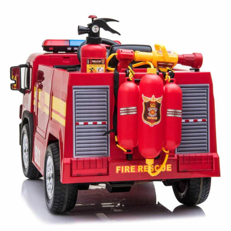 AKAC Kids’ 12V Electric Red Fire Engine Ride-On – 2-6 yrs
