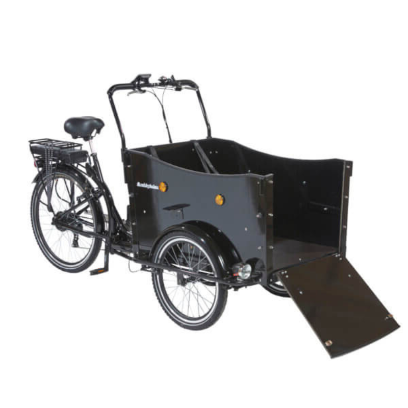 AM CARGO BIKE Curve Dog Friendly Electric Tricycle Black Power to Pedal