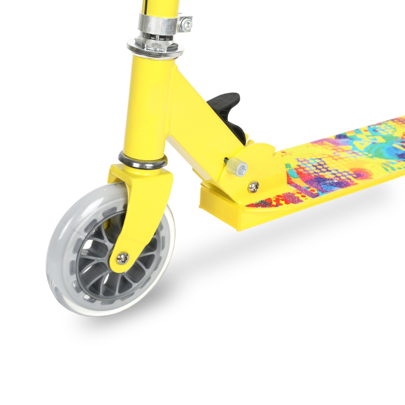 BOLDCUBE Kids 2 Wheel Foldable Scooter Yellow 4-9 years