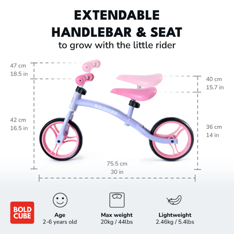 BOLDCUBE x Little Tikes Kids Balance Bike 2- 6 years