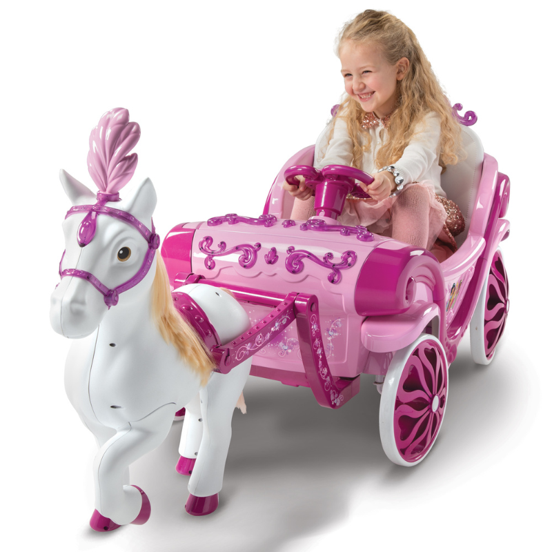 HUFFY Disney Princess Royal Horse and Carriage 6V Electric Ride On