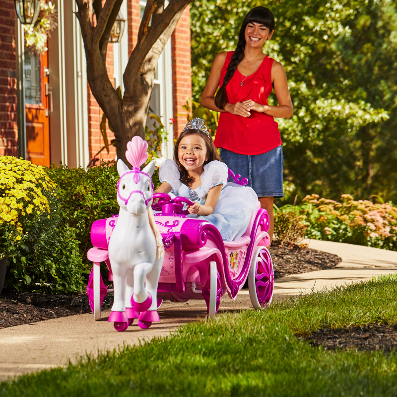 HUFFY Disney Princess Royal Horse and Carriage 6V Electric Ride On