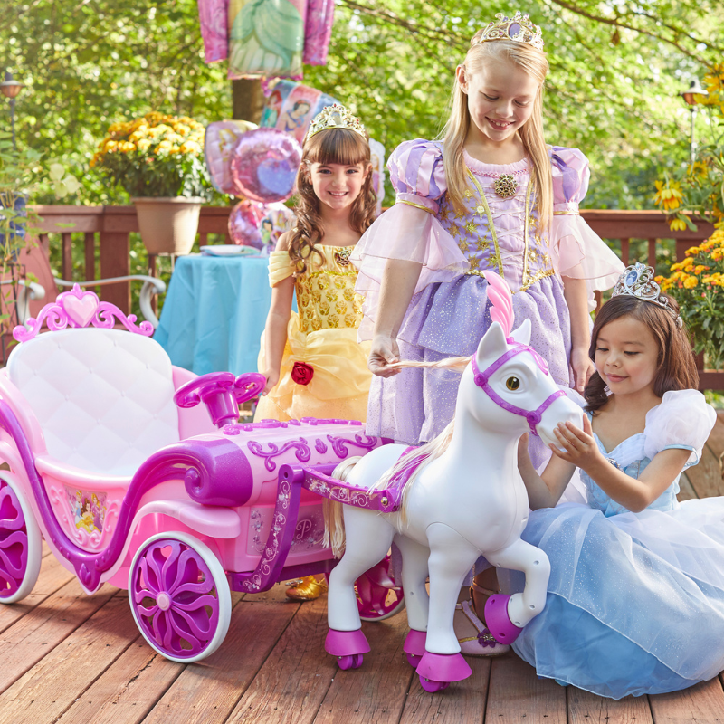 HUFFY Disney Princess Royal Horse and Carriage 6V Electric Ride On
