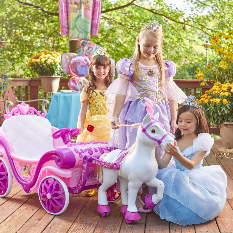 HUFFY Disney Princess Royal Horse and Carriage 6V Electric Ride On