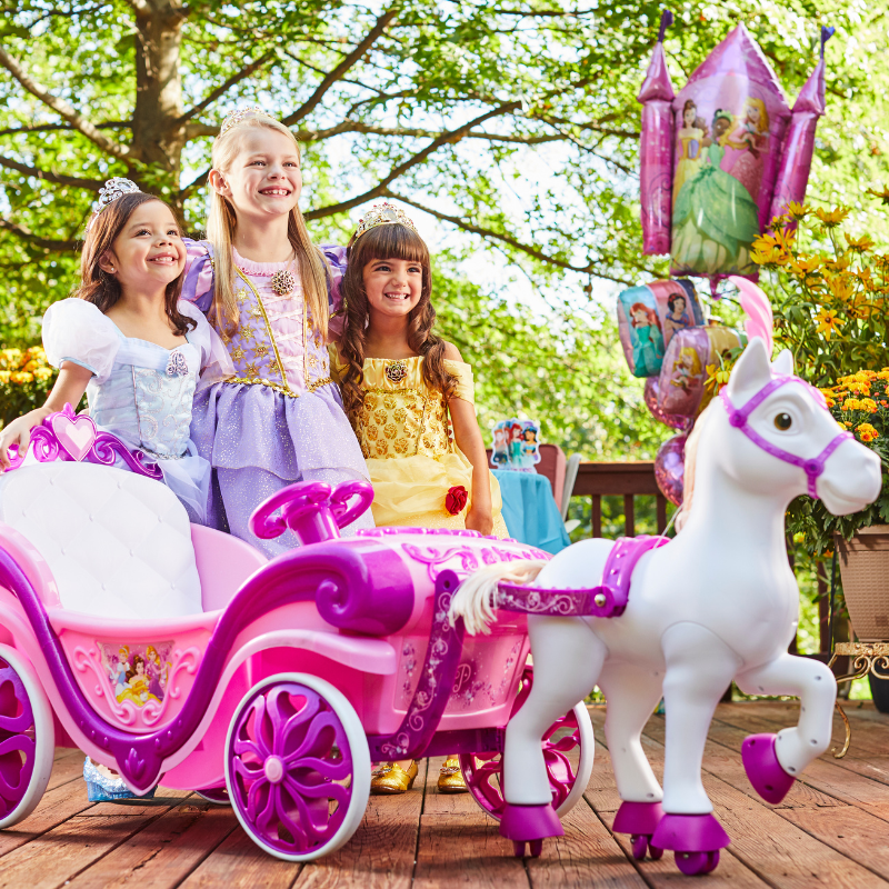 HUFFY Disney Princess Royal Horse and Carriage 6V Electric Ride On