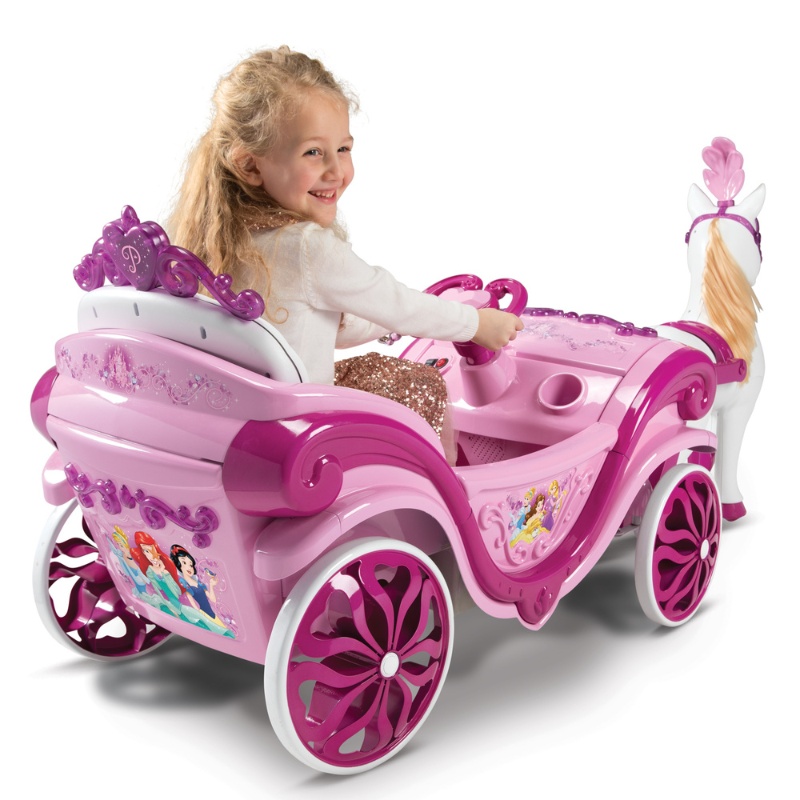 HUFFY Disney Princess Royal Horse and Carriage 6V Electric Ride On