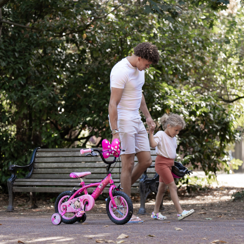 HUFFY Disney Minnie Mouse Kids Bike 12" Pink 3-5 Years + Stabilisers