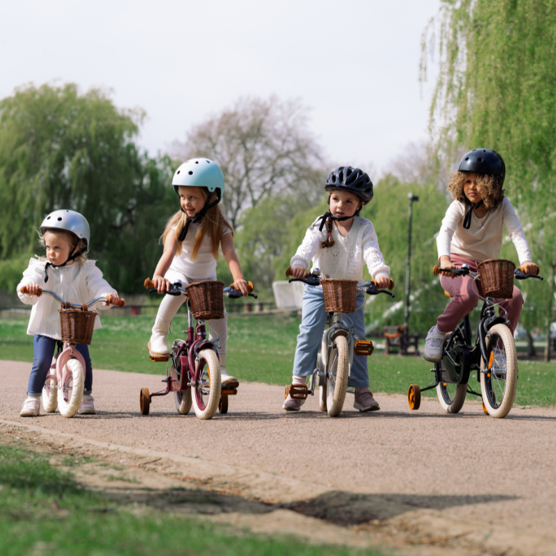 Vintage 14' Bike for Kids 4-6 yrs with front basket & stabilisers Matte Grey