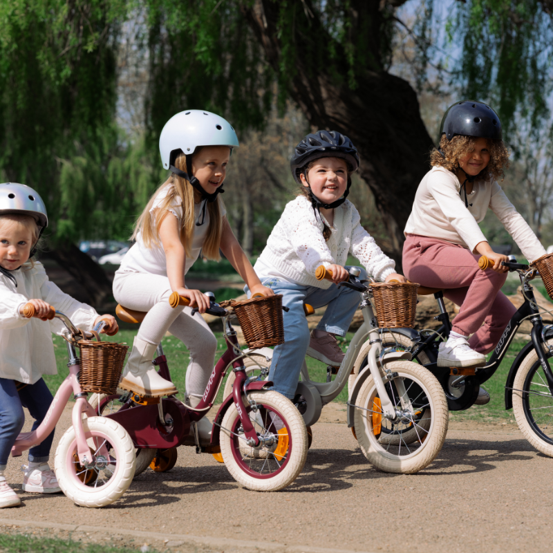 Vintage 14' Bike for Kids 4-6 yrs with front basket & stabilisers Matte Grey