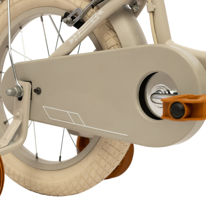 Vintage 14' Bike for Kids 4-6 yrs with front basket & stabilisers Matte Grey