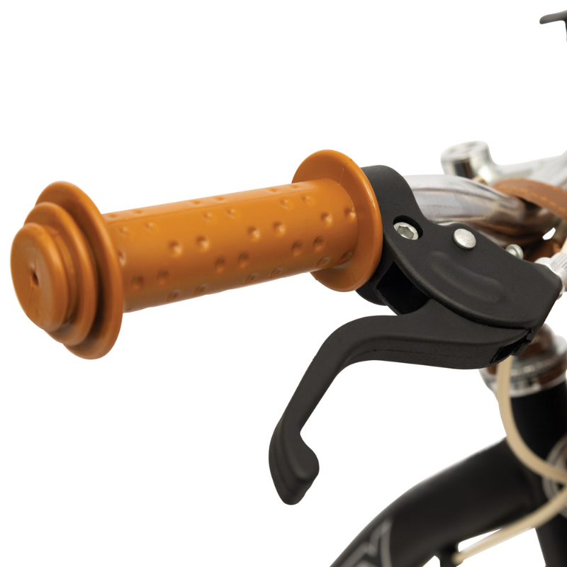 Vintage 16-inch Kids Bike 4-6 years Matte Black with basket & stabilisers