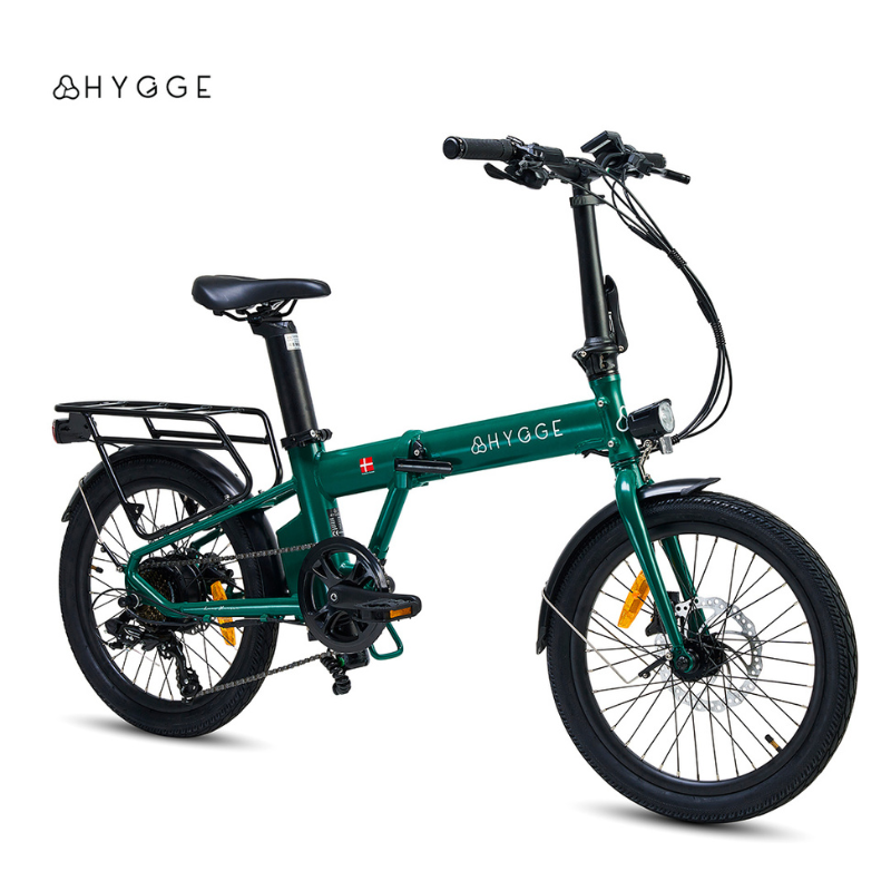 HYGEE Virum Lightweight Foldable Racing Green Electric Bike