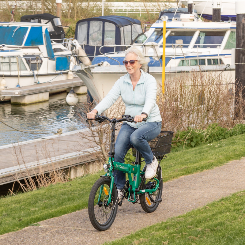 HYGEE Virum Lightweight Foldable Racing Green Electric Bike