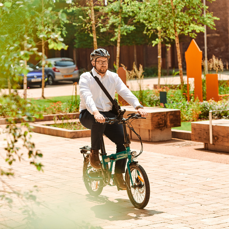 HYGEE Virum Lightweight Foldable Racing Green Electric Bike