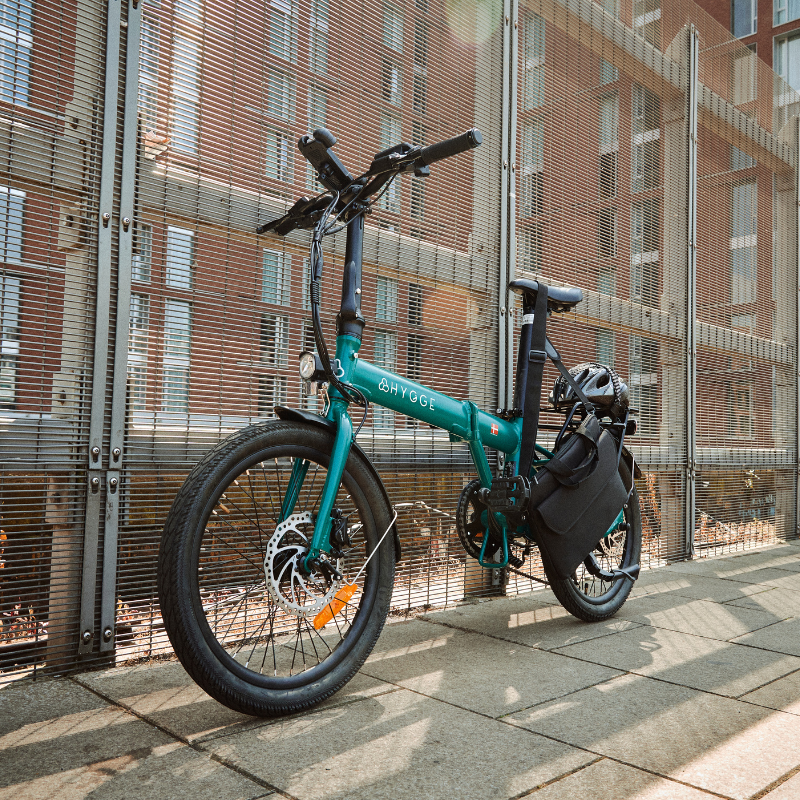 HYGEE Virum Lightweight Foldable Racing Green Electric Bike