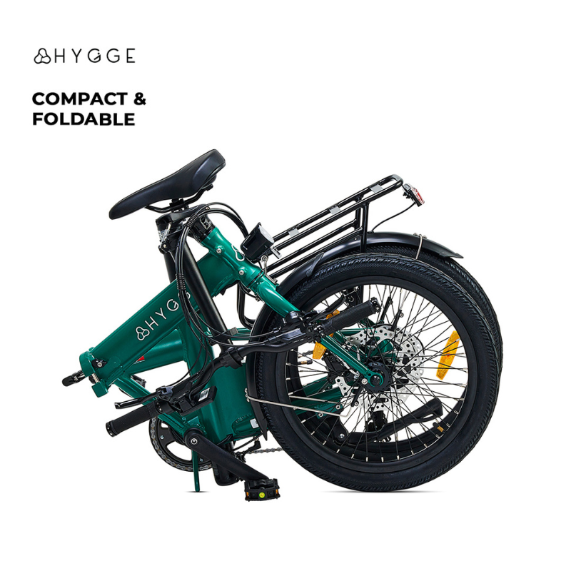 HYGEE Virum Lightweight Foldable Racing Green Electric Bike