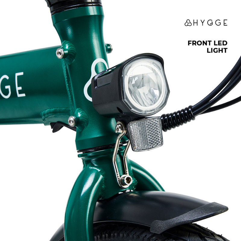 HYGEE Virum Lightweight Foldable Racing Green Electric Bike
