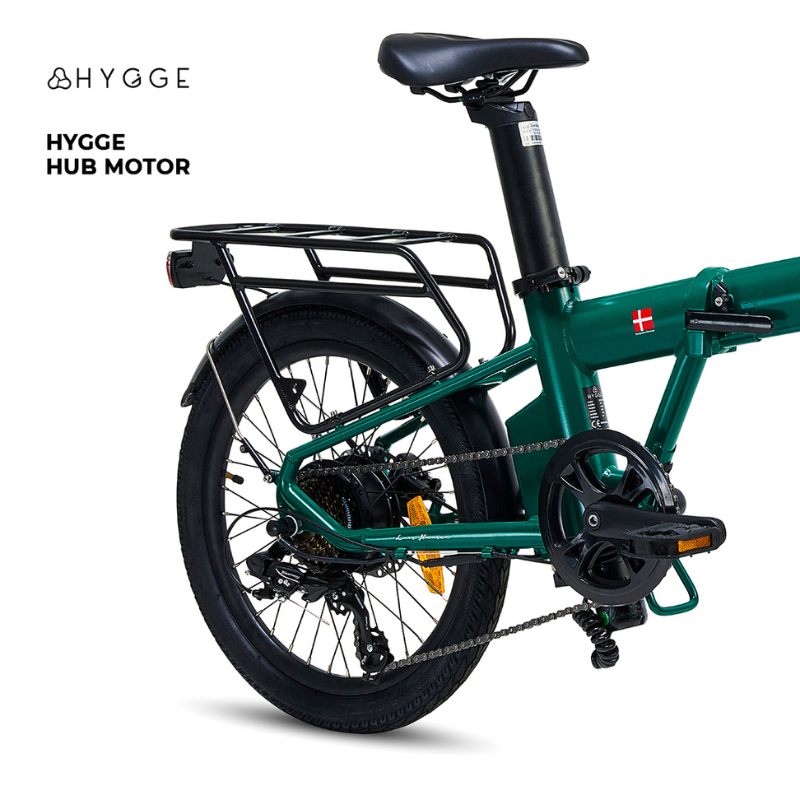 HYGEE Virum Lightweight Foldable Racing Green Electric Bike