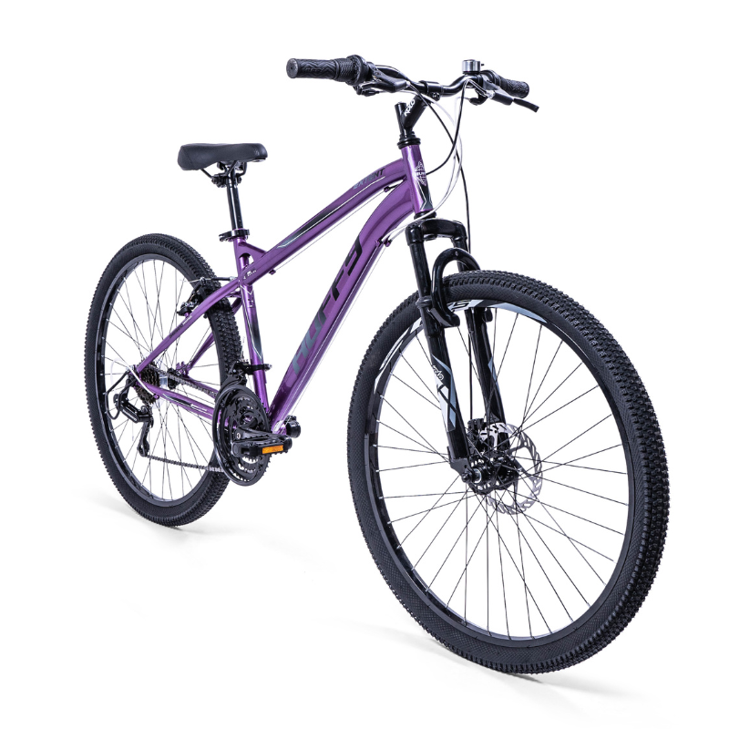 HUFFY Extent Womens MTB 27.5" Wheels 18 Speed Gloss Purple + Black