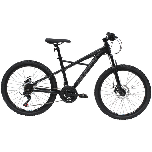 HUFFY Korros 24" Mountain Bike Black 21 Speed for Kids 8-13 yrs