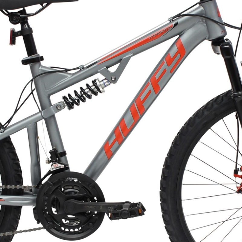 HUFFY Marker 24" Mountain Bike - Full Suspension 21 Speed Gunmetal Grey