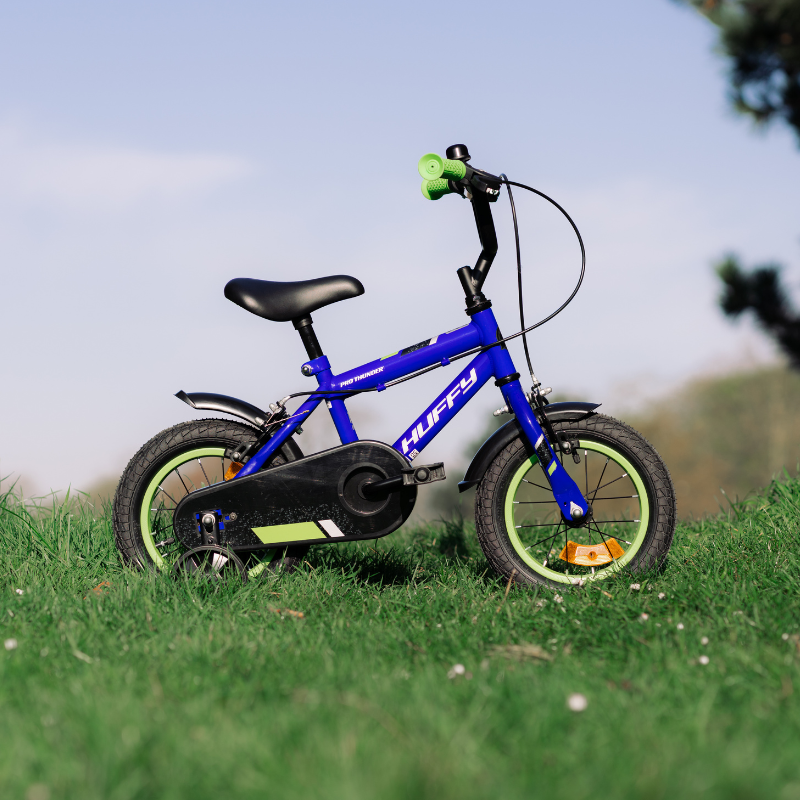 Huffy Pro Thunder 12" Blue Kids Bike 3-5 yrs | Safe, Stylish & Adjustable