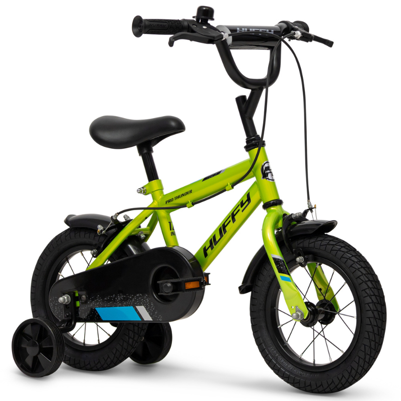 Huffy Pro Thunder 12" Green Bike 3-5 yrs | Durable Kids Starter Bike