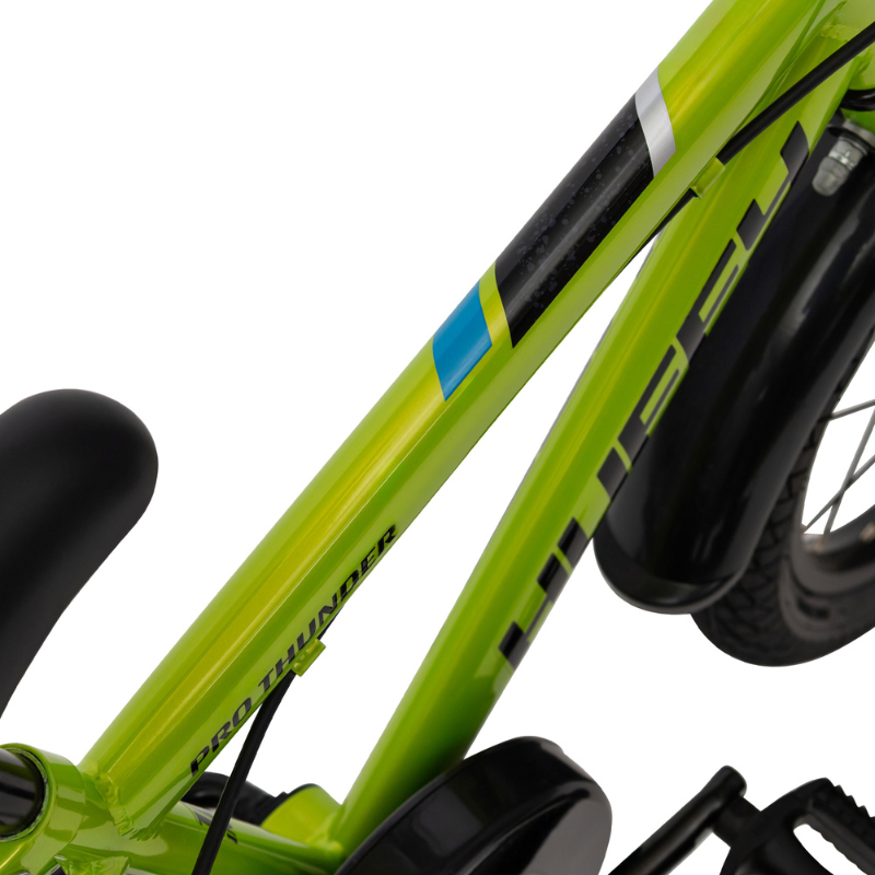 Huffy Pro Thunder 16" Green Kids Bike | 4-6 yrs | Beginner Bike with Removable Stabilisers