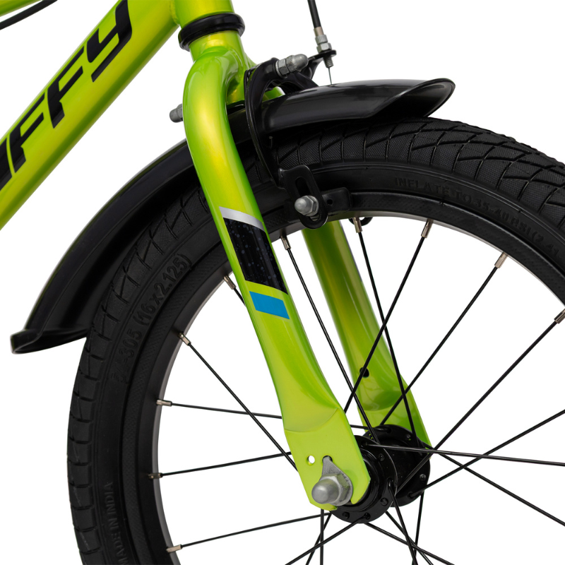Huffy Pro Thunder 16" Green Kids Bike | 4-6 yrs | Beginner Bike with Removable Stabilisers