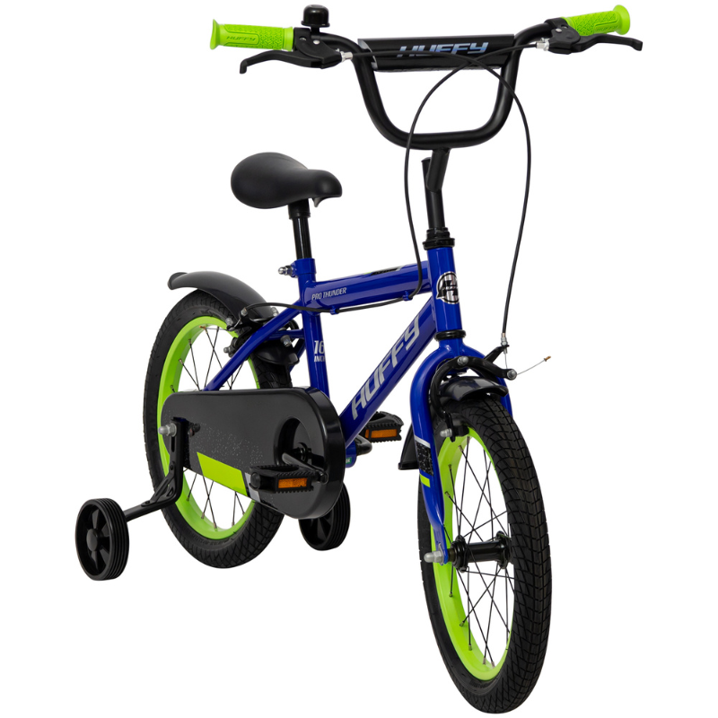Huffy Pro Thunder 16" Kids Bike Blue | 4-6yrs | Removable Stabilisers & Adjustable Seat