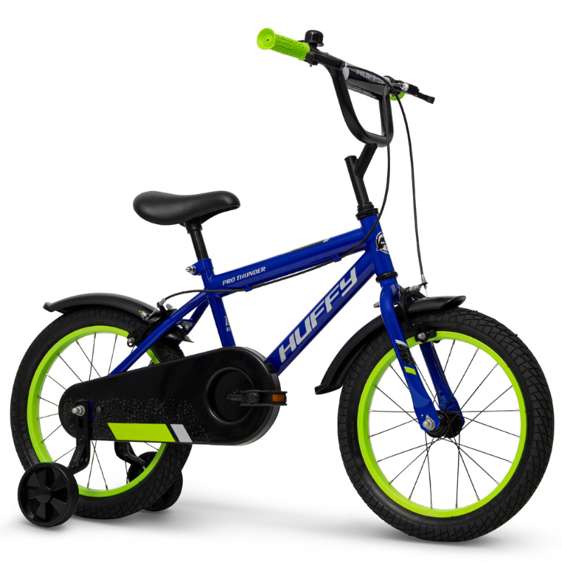 Huffy Pro Thunder 16" Kids Bike Blue | 4-6yrs | Removable Stabilisers & Adjustable Seat