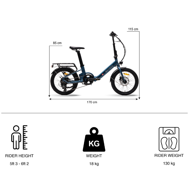 HYGEE Virum Foldable Step Navy Blue Electric Bike