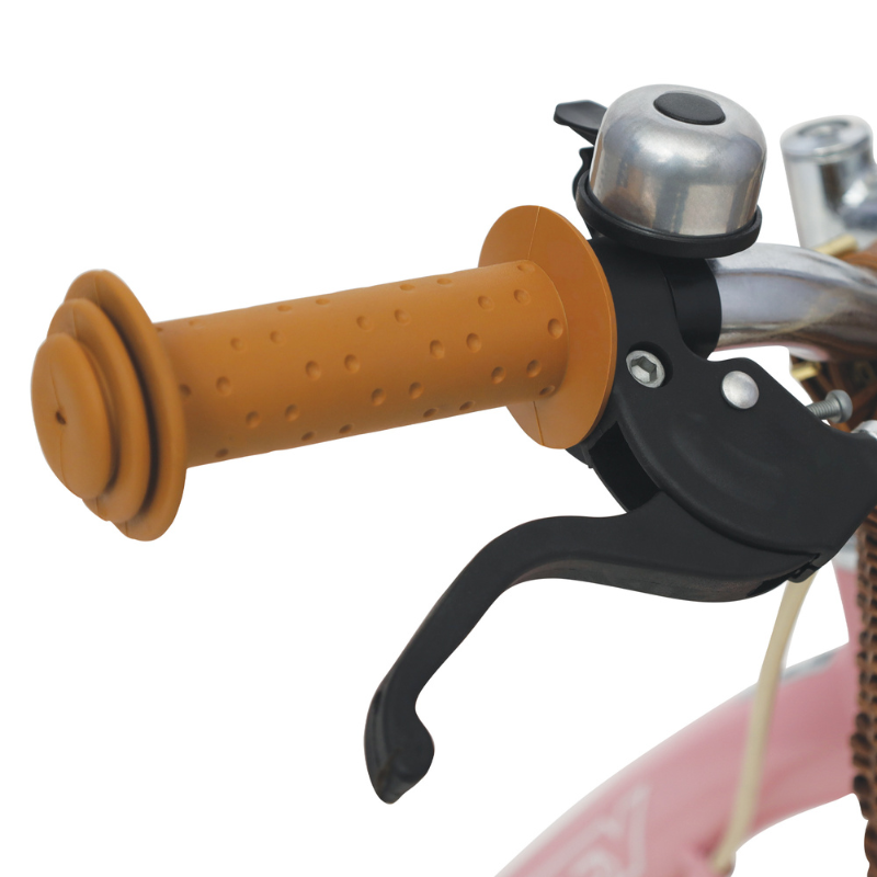 Vintage 14' Bike for Kids 4-6 yrs with basket & stabilisers Pink