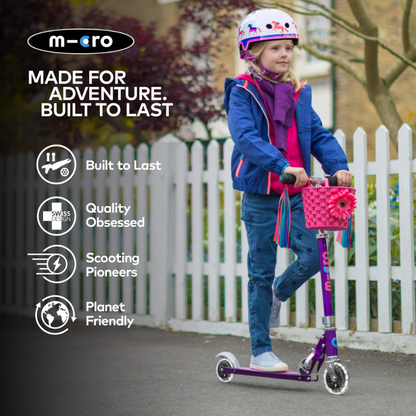 MICRO Sprite Classic LED Wheels Purple Scooter 5-12 years