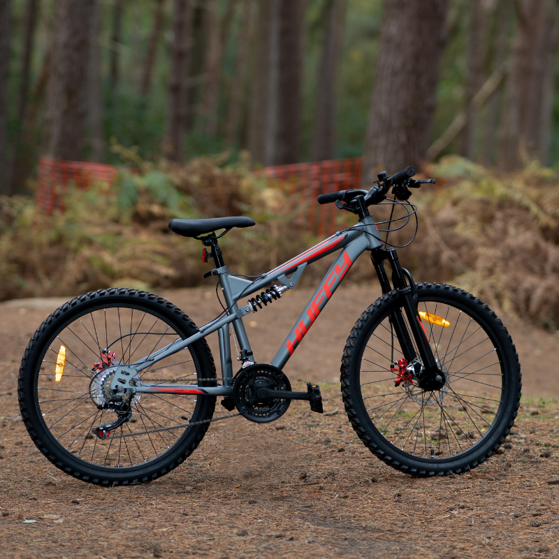 24" Huffy Marker MTB (Age 8-12) – Full-Suspension Trail Bike Gunmetal Grey