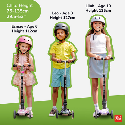 BOLDCUBE Kids Swift Green Big 3 Wheel Scooter 5+ years