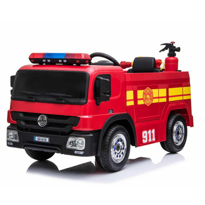 AKAC Kids’ 12V Electric Red Fire Engine Ride-On – 2-6 yrs