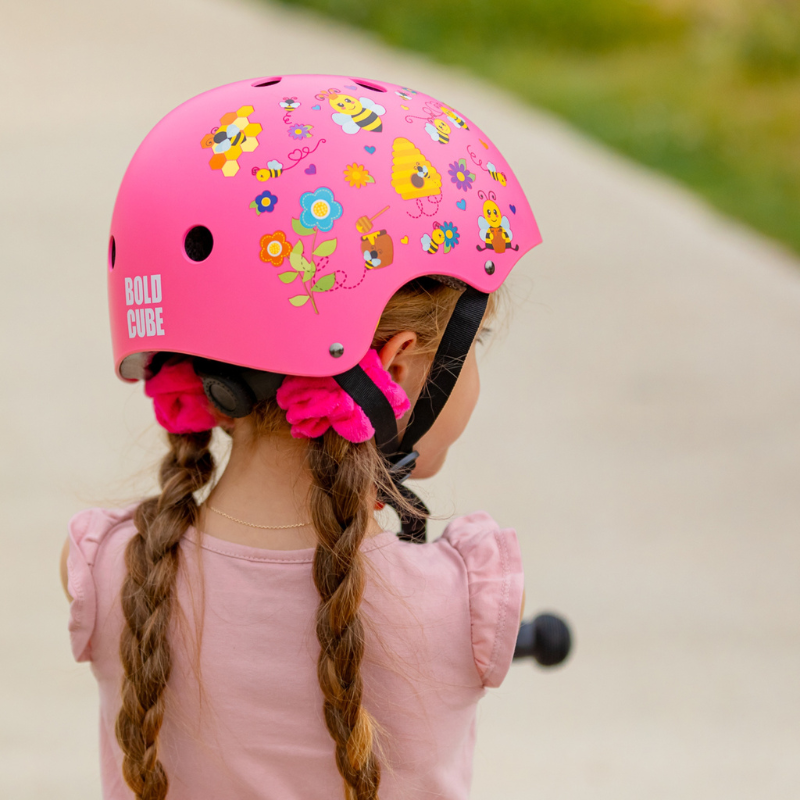 BOLDCUBE Bee Garden Pink Kids Helmet