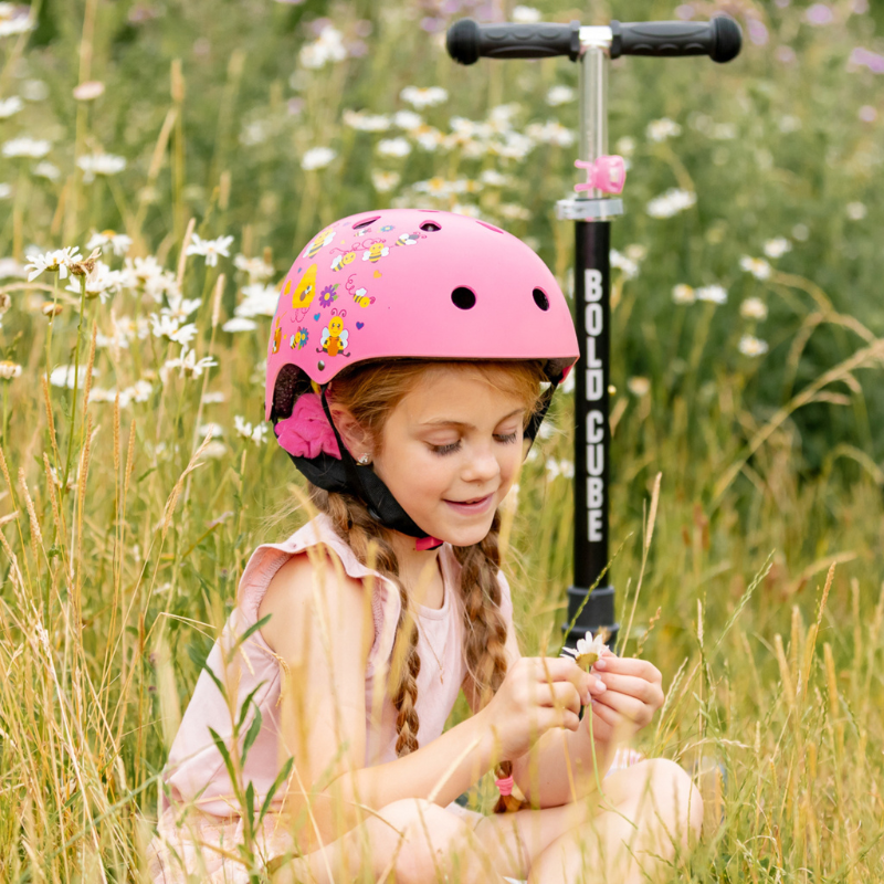 BOLDCUBE Bee Garden Pink Kids Helmet