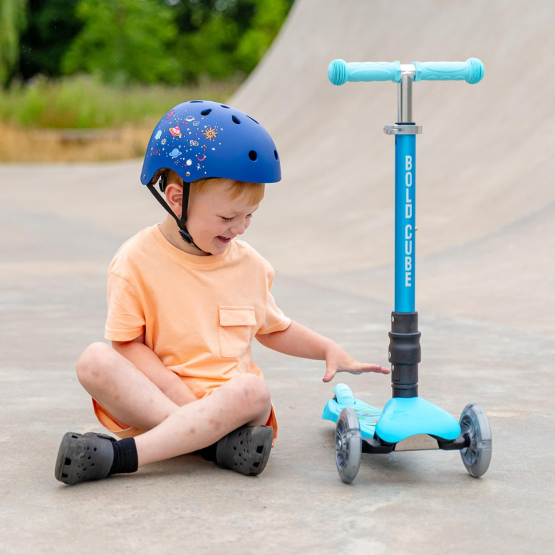 BOLDCUBE Galaxy Sky Blue Kids Helmet