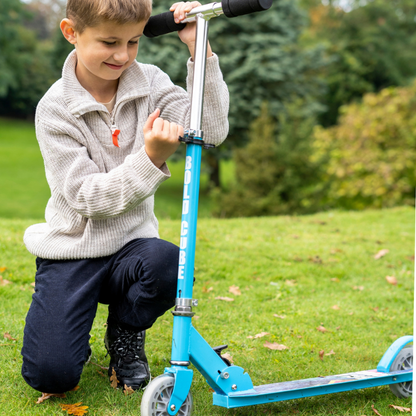 BOLDCUBE Kids 2 Wheel Foldable Scooter Blue 4-9 years