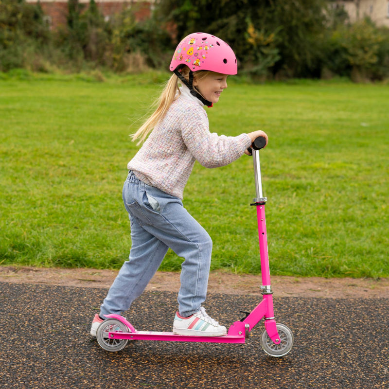 BOLDCUBE Kids 2 Wheel Foldable Scooter Pink 4-9 years