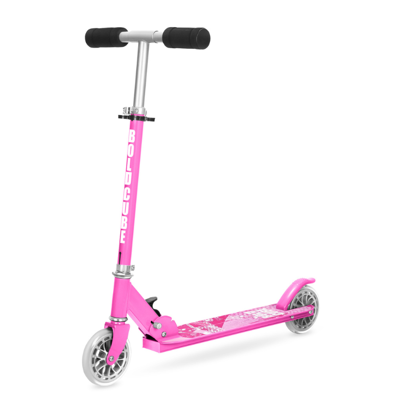 BOLDCUBE Kids 2 Wheel Foldable Scooter Pink 4-9 years