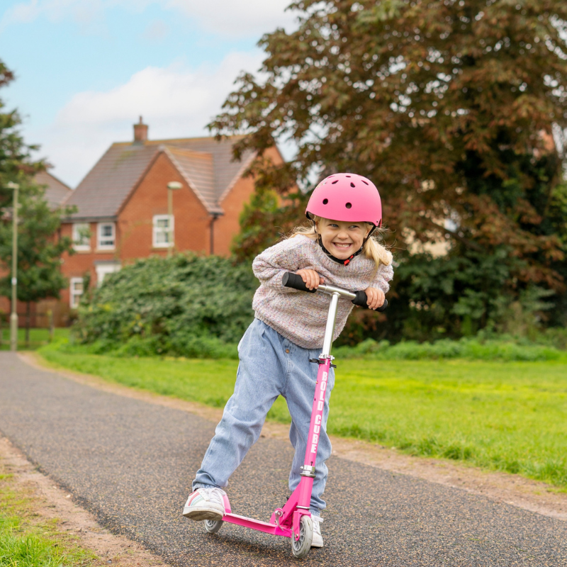 BOLDCUBE Kids 2 Wheel Foldable Scooter Pink 4-9 years