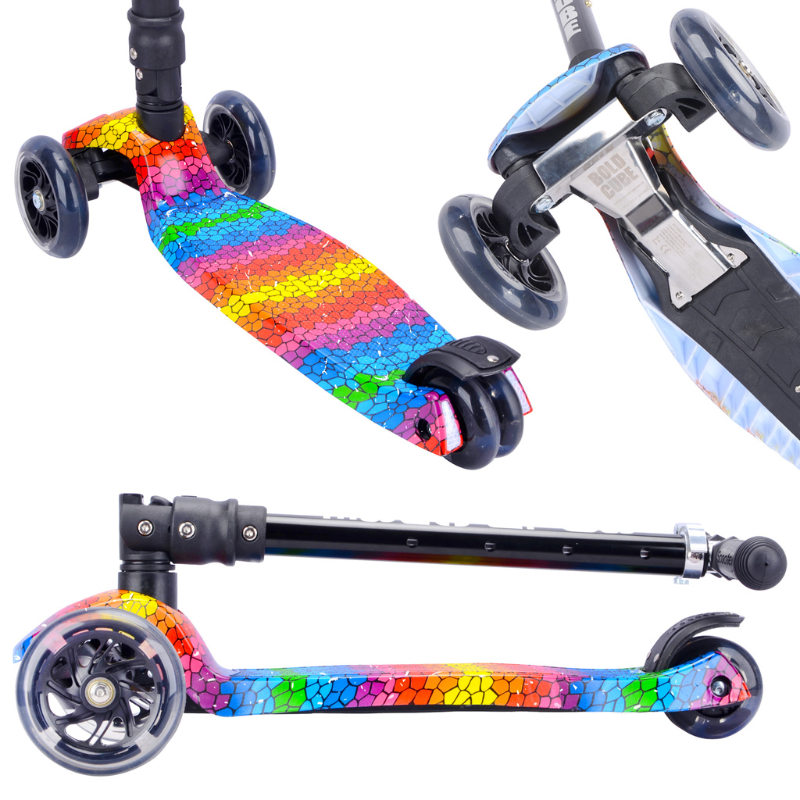 BOLDCUBE Kids Crystal Rubix Big 3 Wheel Scooter 5+ years