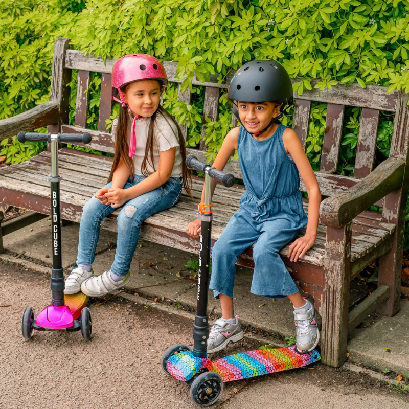 BOLDCUBE Kids Crystal Rubix Big 3 Wheel Scooter 5+ years