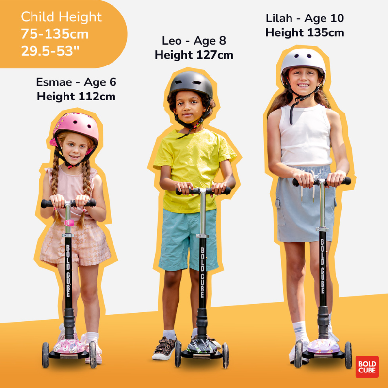 BOLDCUBE Kids Crystal Rubix Big 3 Wheel Scooter 5+ years