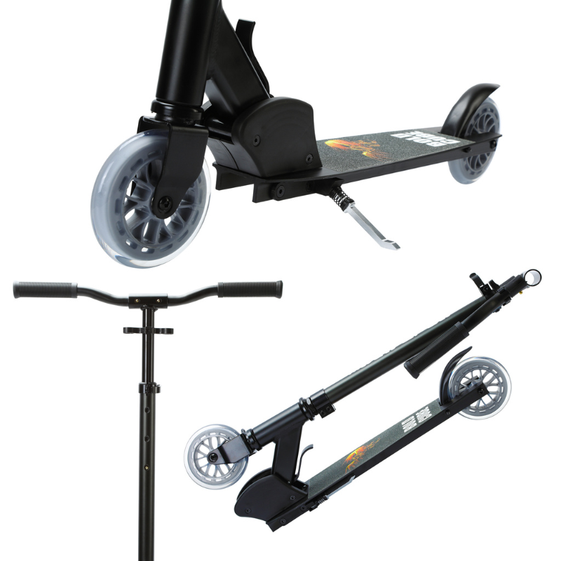 BOLDCUBE Kids Deluxe 2 Wheel Scooter Black 6-14 years