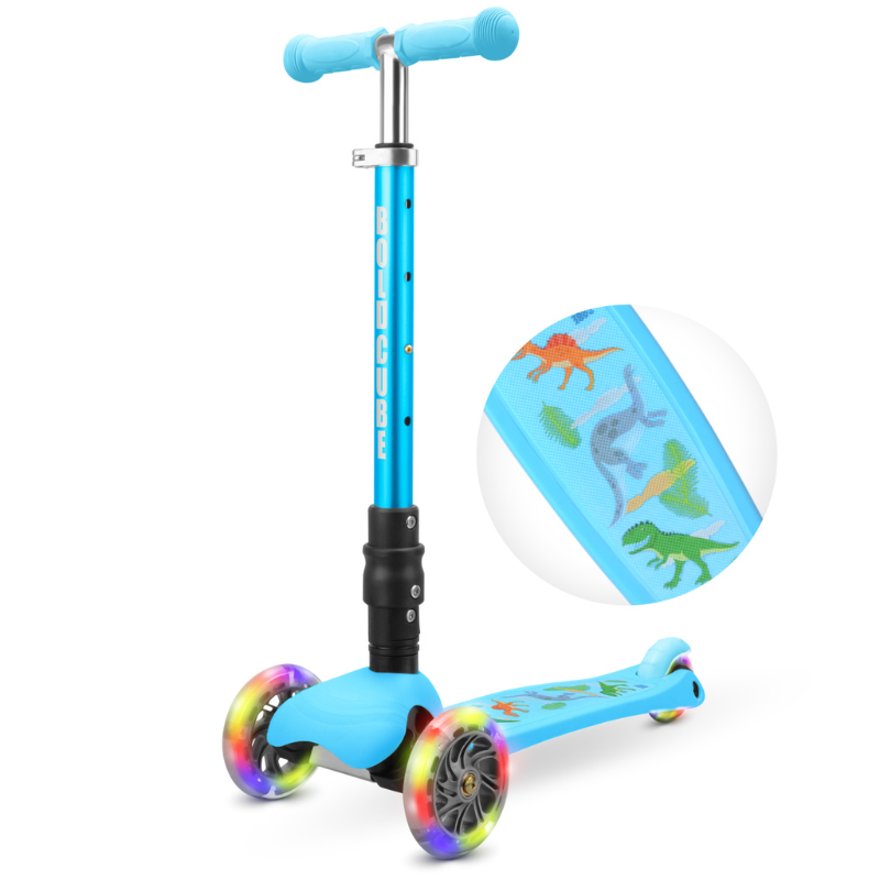 BOLDCUBE Kids Dinosaur Teeny Fold 3 Wheel Scooter 2-8 years